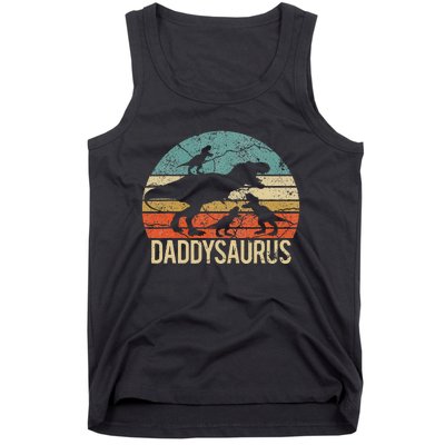 Daddy Dinosaur Daddysaurus 3 Three Xmas Christmas Gift Tank Top