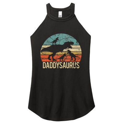 Daddy Dinosaur Daddysaurus 3 Three Xmas Christmas Gift Women's Perfect Tri Rocker Tank