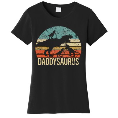 Daddy Dinosaur Daddysaurus 3 Three Xmas Christmas Gift Women's T-Shirt