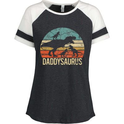 Daddy Dinosaur Daddysaurus 3 Three Xmas Christmas Gift Enza Ladies Jersey Colorblock Tee