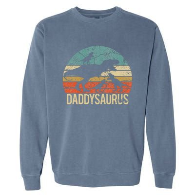 Daddy Dinosaur Daddysaurus 3 Three Xmas Christmas Gift Garment-Dyed Sweatshirt