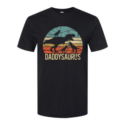 Daddy Dinosaur Daddysaurus 3 Three Xmas Christmas Gift Softstyle CVC T-Shirt