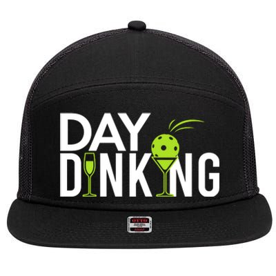 Day Dinking Drinking Pickleball 7 Panel Mesh Trucker Snapback Hat