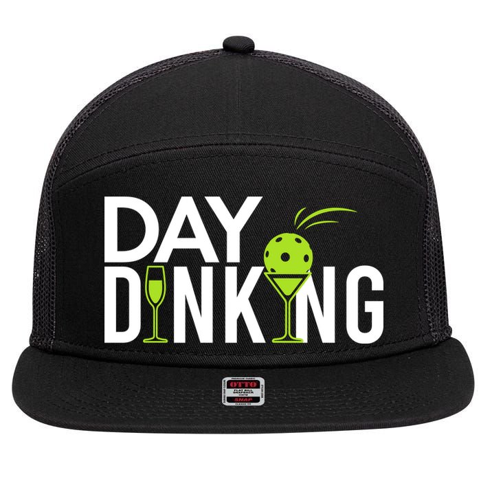Day Dinking Drinking Pickleball 7 Panel Mesh Trucker Snapback Hat