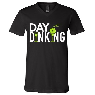 Day Dinking Drinking Pickleball V-Neck T-Shirt