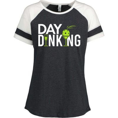 Day Dinking Drinking Pickleball Enza Ladies Jersey Colorblock Tee