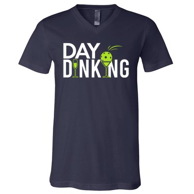 Day Dinking Drinking Pickleball V-Neck T-Shirt