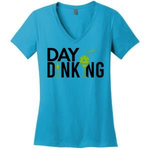 Day Dinking Drinking Pickleball Women's V-Neck T-Shirt