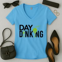 Day Dinking Drinking Pickleball Women's V-Neck T-Shirt