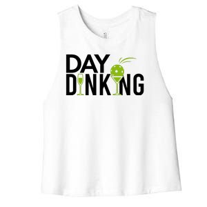 Day Dinking Drinking Pickleball Women's Racerback Cropped Tank