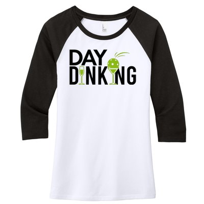 Day Dinking Drinking Pickleball Women's Tri-Blend 3/4-Sleeve Raglan Shirt