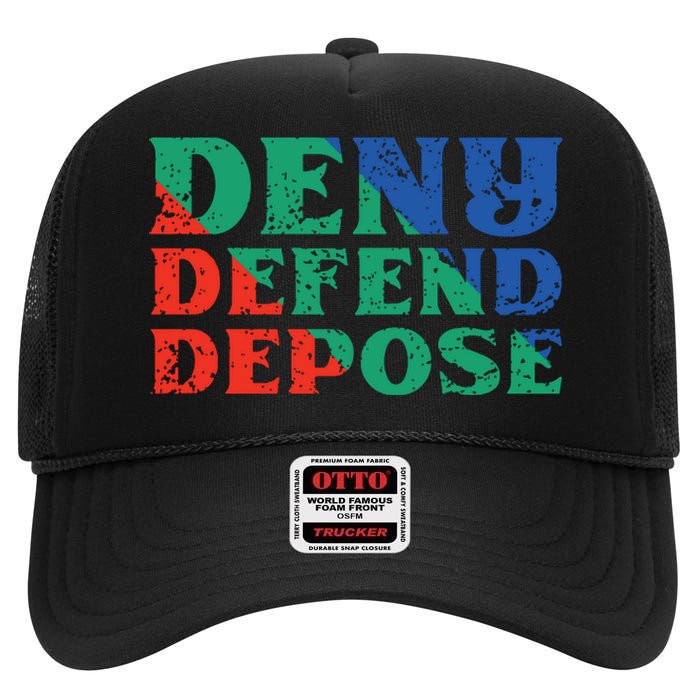 Deny Defend Depose High Crown Mesh Back Trucker Hat