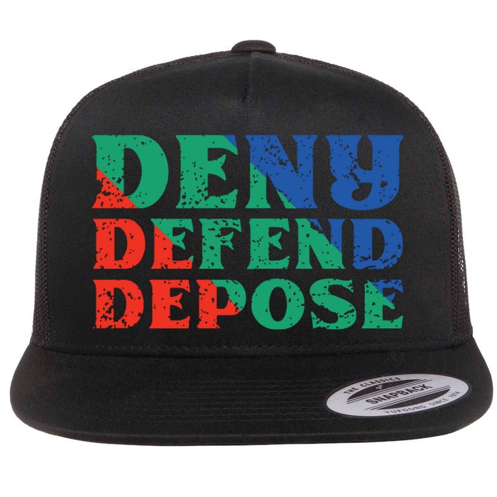 Deny Defend Depose Flat Bill Trucker Hat