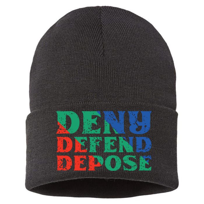 Deny Defend Depose Sustainable Knit Beanie