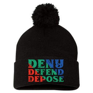 Deny Defend Depose Pom Pom 12in Knit Beanie