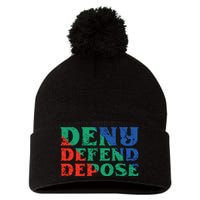 Deny Defend Depose Pom Pom 12in Knit Beanie