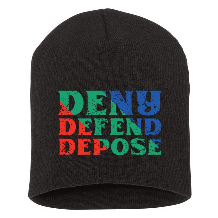 Deny Defend Depose Short Acrylic Beanie