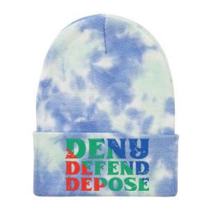 Deny Defend Depose Tie Dye 12in Knit Beanie