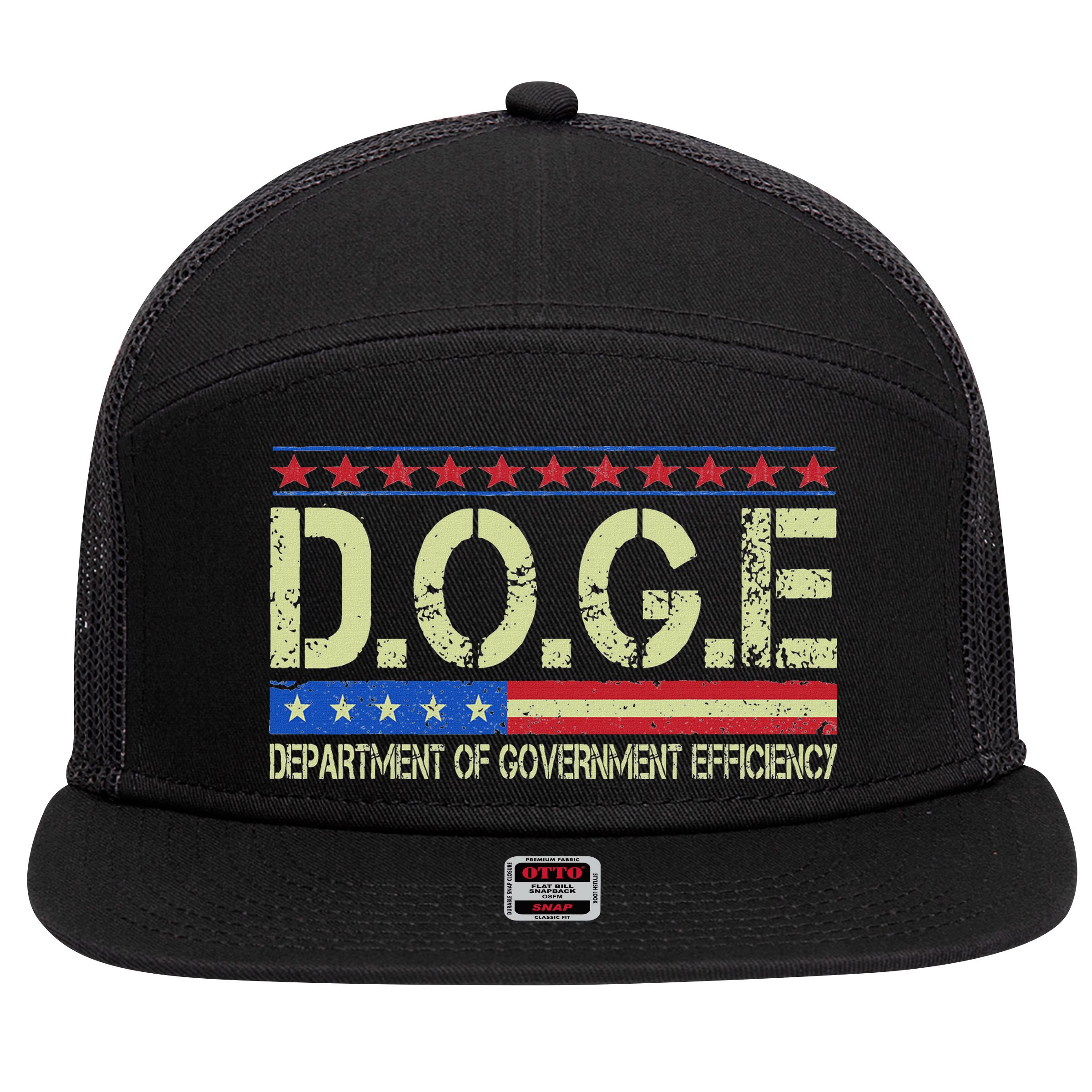 Doge Doge Department Of Government Efficiency 7 Panel Mesh Trucker Snapback Hat