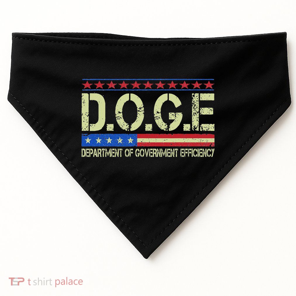 Doge Doge Department Of Government Efficiency USA-Made Doggie Bandana