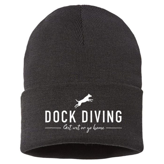 Dock Diving Dock Jumping Dog Sports Sustainable Knit Beanie