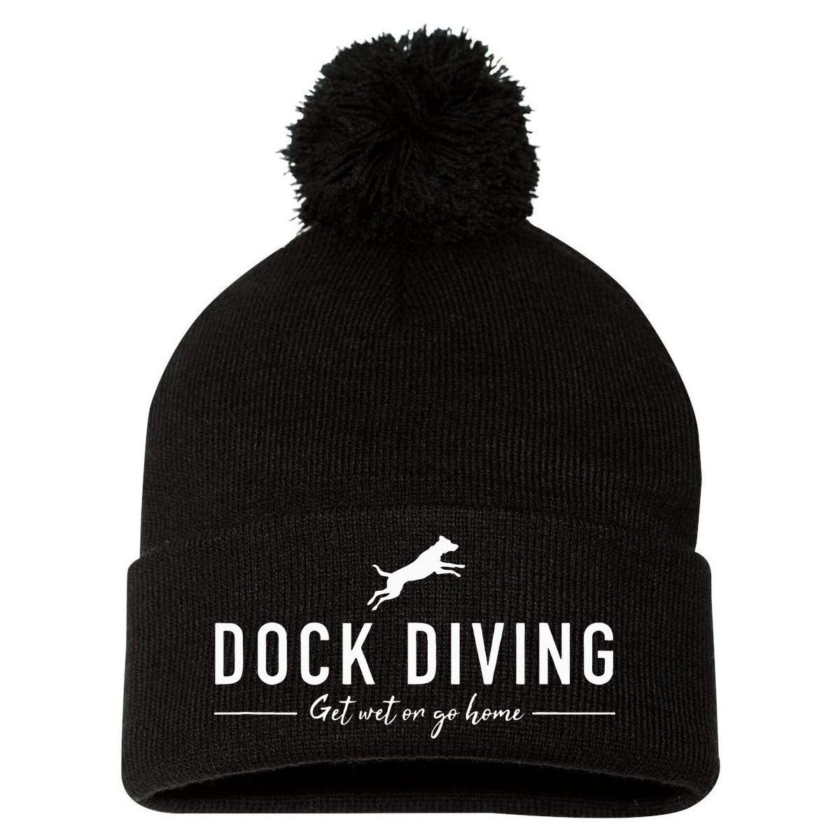Dock Diving Dock Jumping Dog Sports Pom Pom 12in Knit Beanie