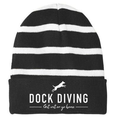 Dock Diving Dock Jumping Dog Sports Striped Beanie with Solid Band