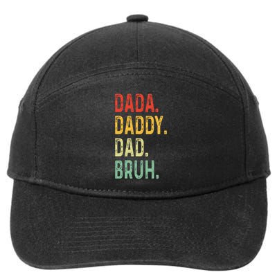 Dada Daddy Dad Bruh Fathers Day Vintage Funny Father 7-Panel Snapback Hat