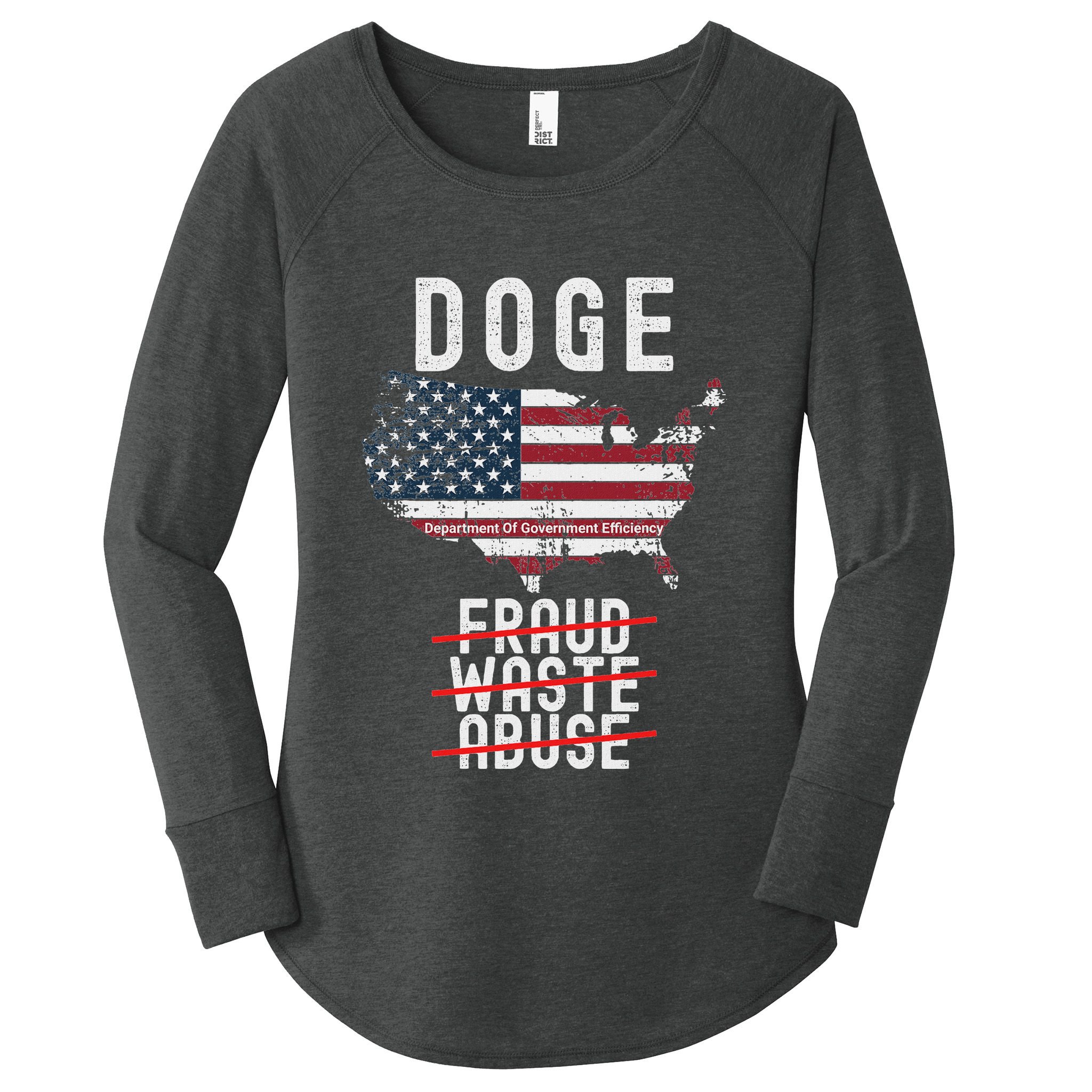 Doge D.O.G.E. Department Of Government Efficiency Women's Perfect Tri Tunic Long Sleeve Shirt