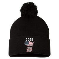Doge D.O.G.E. Department Of Government Efficiency Pom Pom 12in Knit Beanie