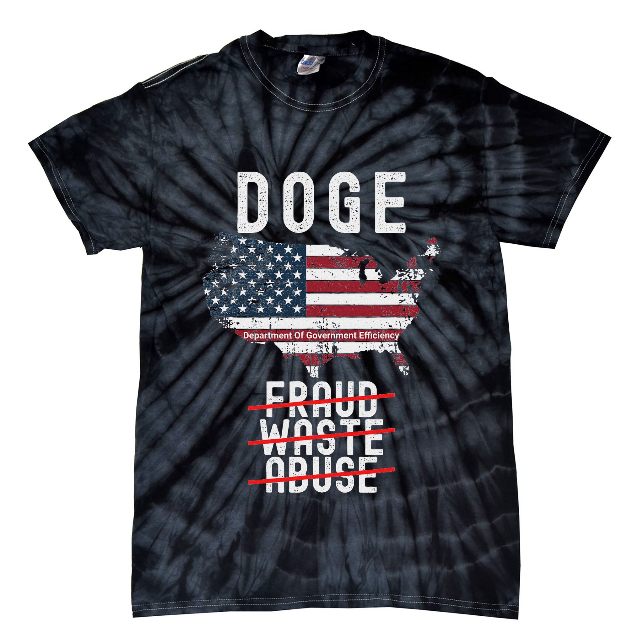 Doge D.O.G.E. Department Of Government Efficiency Tie-Dye T-Shirt