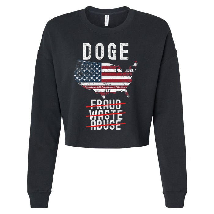 Doge D.O.G.E. Department Of Government Efficiency Cropped Pullover Crew