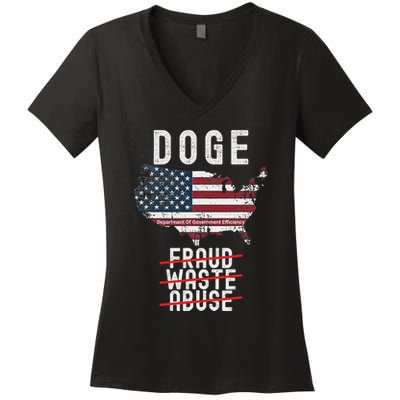 Doge D.O.G.E. Department Of Government Efficiency Women's V-Neck T-Shirt