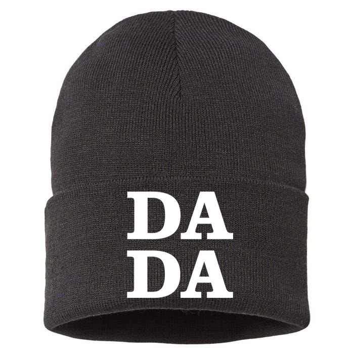 Da Da Dad Funny Fathers Day Sustainable Knit Beanie