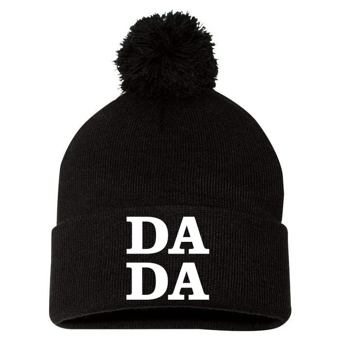 Da Da Dad Funny Fathers Day Pom Pom 12in Knit Beanie