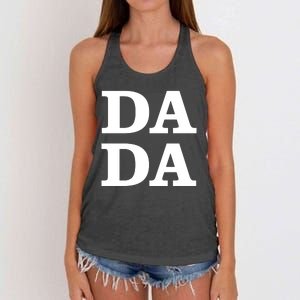 Da Da Dad Funny Fathers Day Women's Knotted Racerback Tank