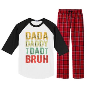 Dada Daddy Dad Bruh Happy Fathers Day Funny Gift Raglan Sleeve Pajama Set