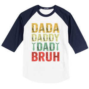 Dada Daddy Dad Bruh Happy Fathers Day Funny Gift Baseball Sleeve Shirt