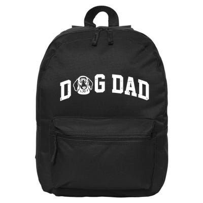 Dog Dad Dachshund Gift For Dad 16 in Basic Backpack