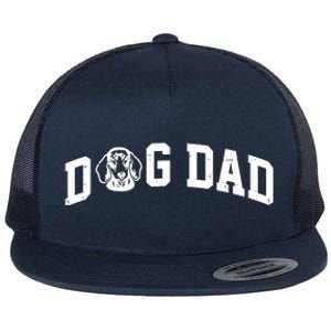 Dog Dad Dachshund Gift For Dad Flat Bill Trucker Hat