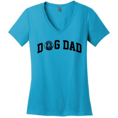 Dog Dad Dachshund Gift For Dad Women's V-Neck T-Shirt