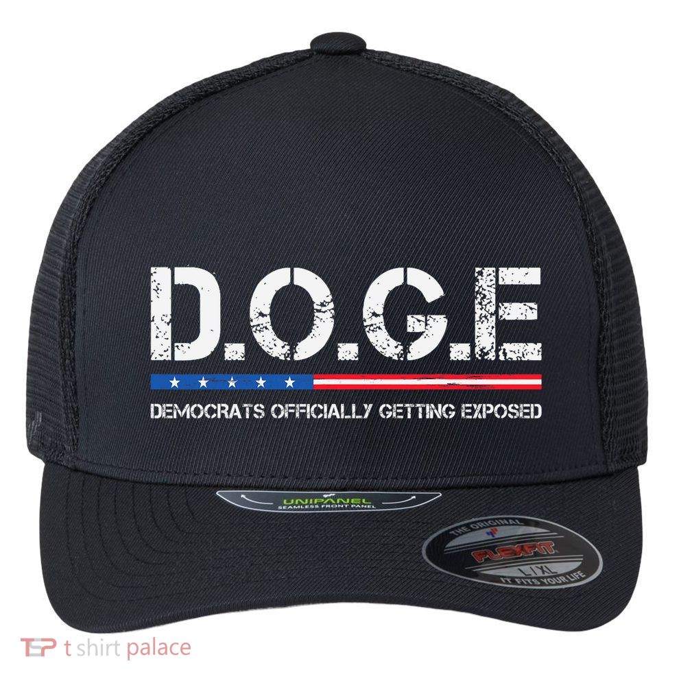 D.O.G.E Doge Democrats Officially Getting Exposed Flexfit Unipanel Trucker Cap