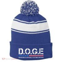 D.O.G.E Doge Democrats Officially Getting Exposed Stripe Pom Pom Beanie