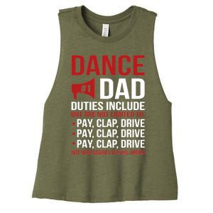 Dance Dad Duties Dancing Dad Of A Dancer Father Gift Women's Racerback Cropped Tank