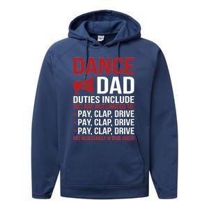 Dance Dad Duties Dancing Dad Of A Dancer Father Gift Performance Fleece Hoodie