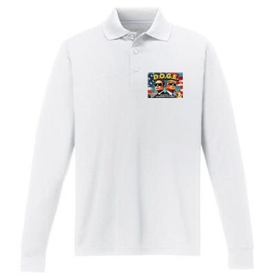 D.O.G.E Doge Department Of Government Efficiency Performance Long Sleeve Polo