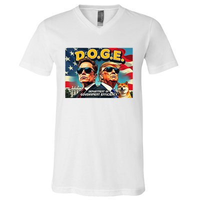 D.O.G.E Doge Department Of Government Efficiency V-Neck T-Shirt