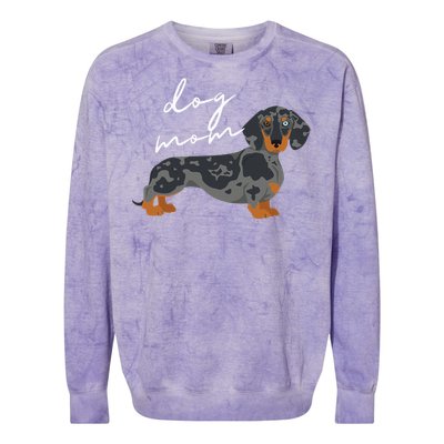 Dapple Dachshund Dog Mom Woman Colorblast Crewneck Sweatshirt