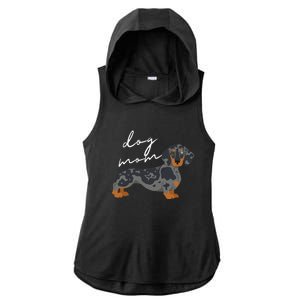 Dapple Dachshund Dog Mom Woman Ladies PosiCharge Tri-Blend Wicking Draft Hoodie Tank