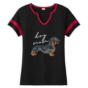 Dapple Dachshund Dog Mom Woman Ladies Halftime Notch Neck Tee